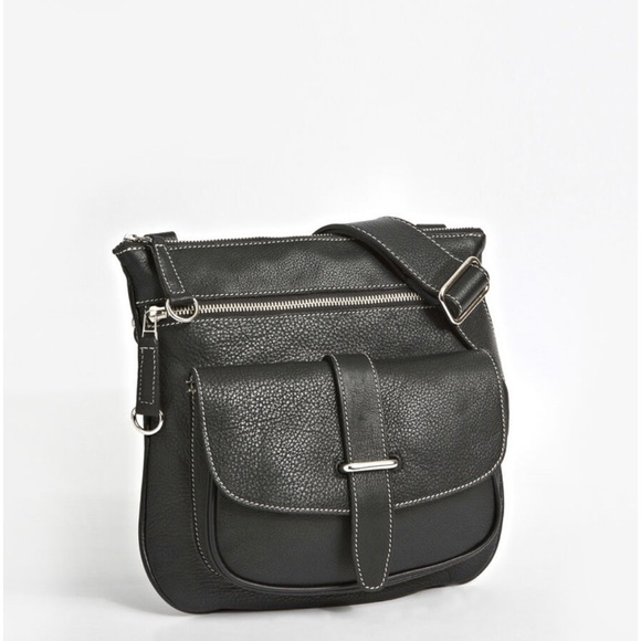 Roots Handbags - ROOTS side saddle prince bag black leather